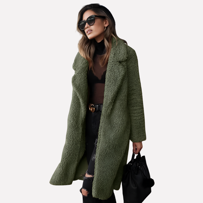 Women's Long Teddy Coat Faux Fur - VibreMode