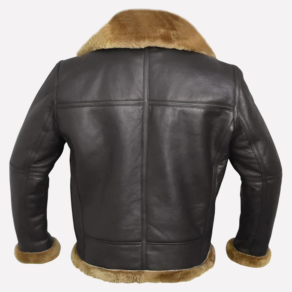 Men's Shearling Style Leather Jacket