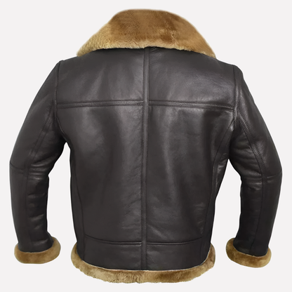 Men's Shearling Style Leather Jacket