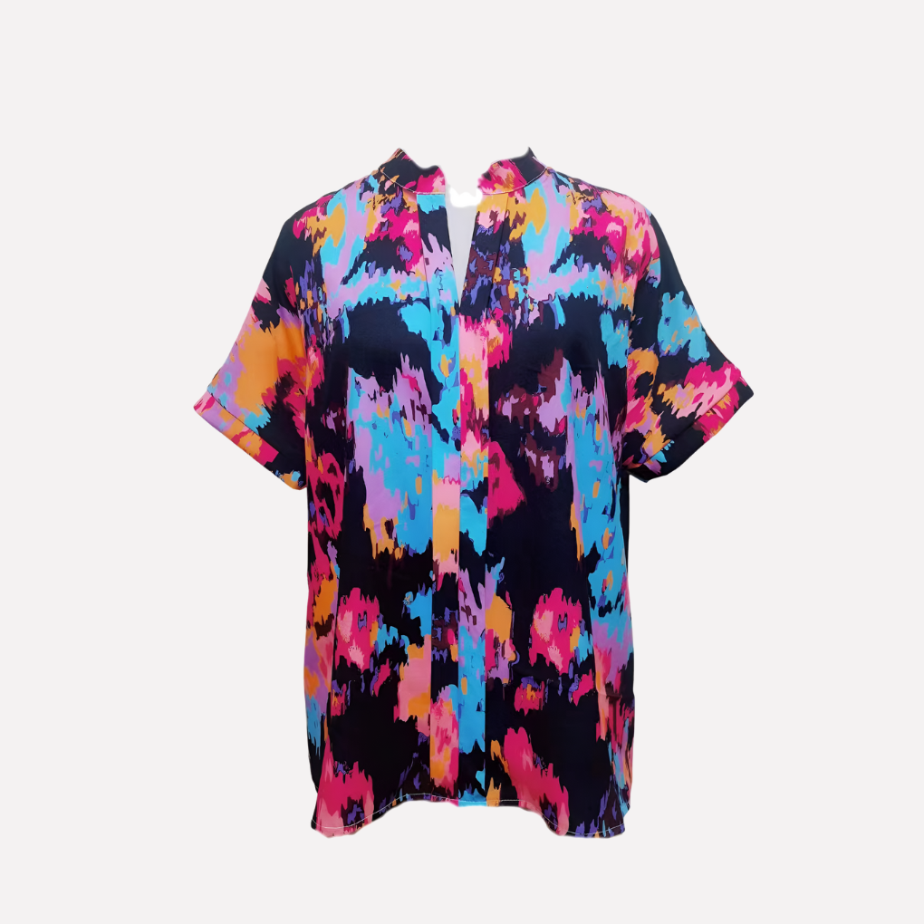 Women's Paisley Blouse V-Neck Drop Shoulder