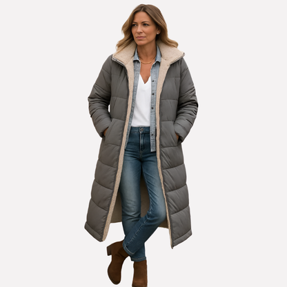 Women's Quilted Coat Hooded Fleece Lined