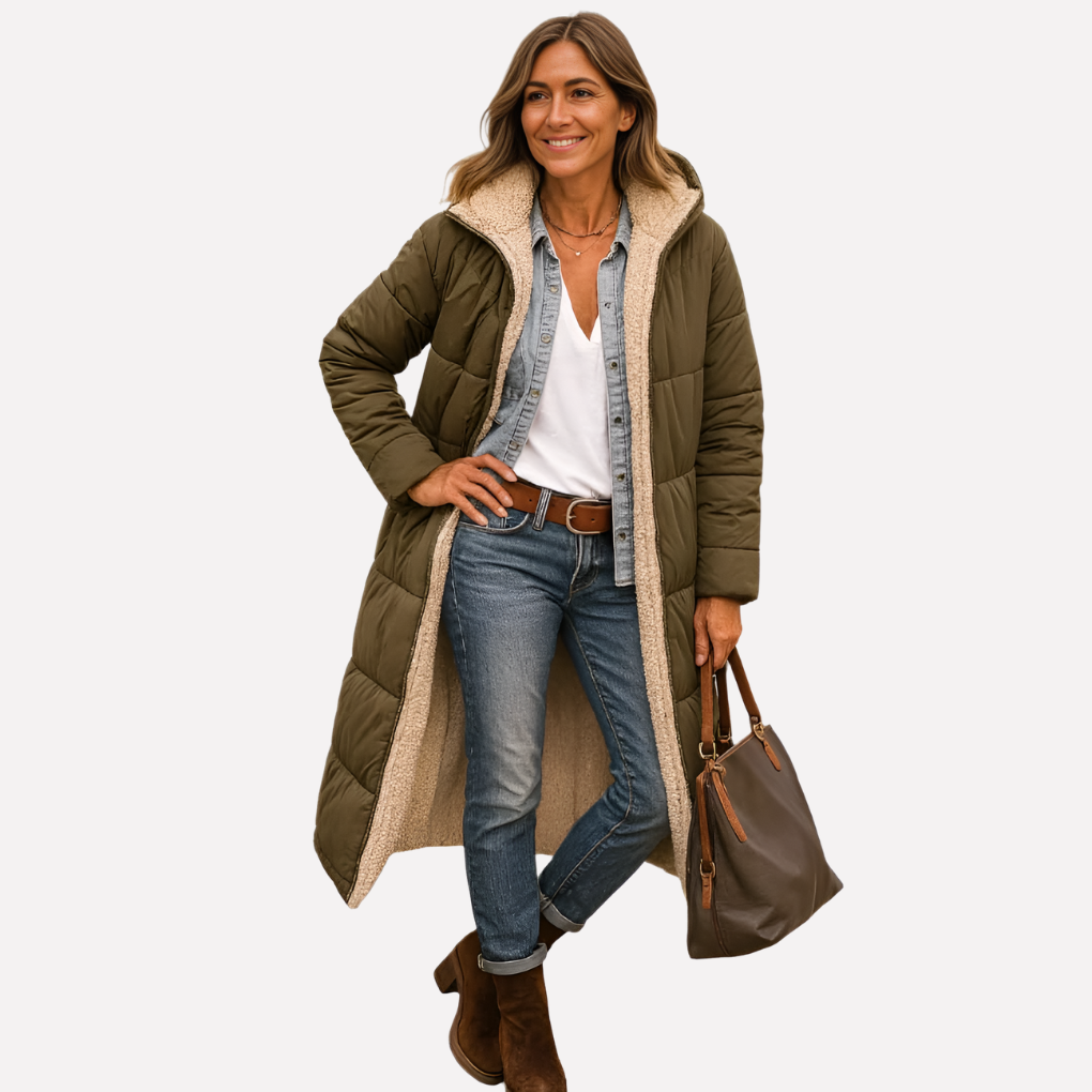 Women's Quilted Coat Hooded Fleece Lined