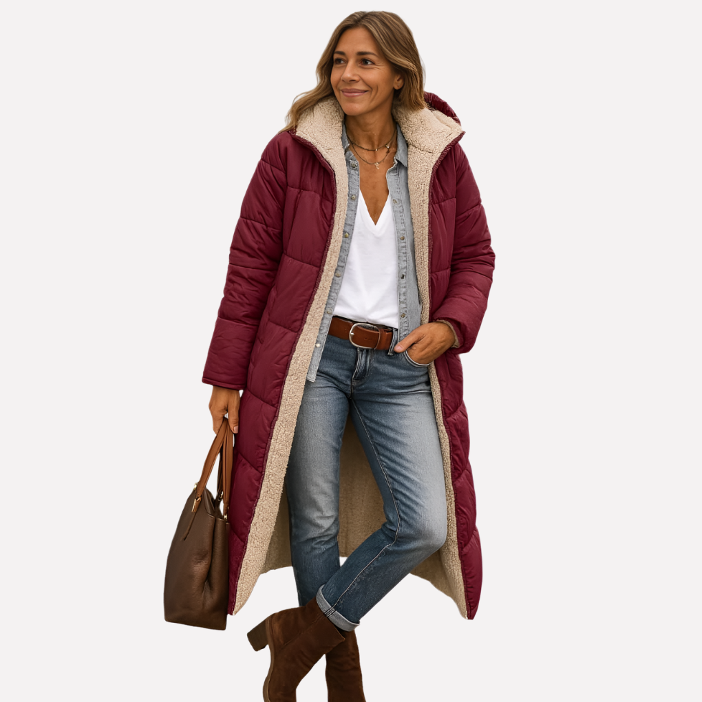 Women's Quilted Coat Hooded Fleece Lined