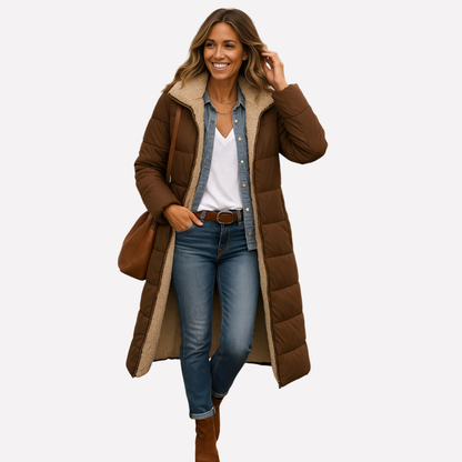 Women's Quilted Coat Hooded Fleece Lined