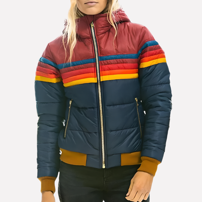 Women's Quilted Hooded Zipper Jacket