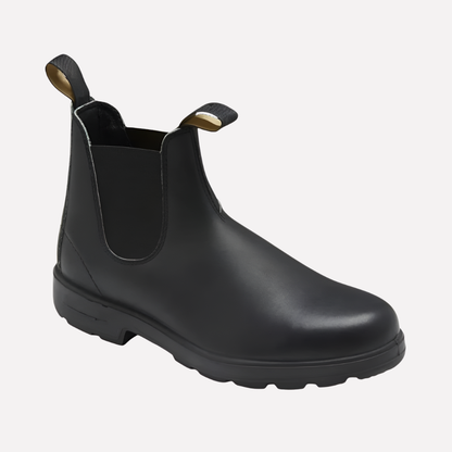Unisex Chelsea Boots Slip-On Leather Black