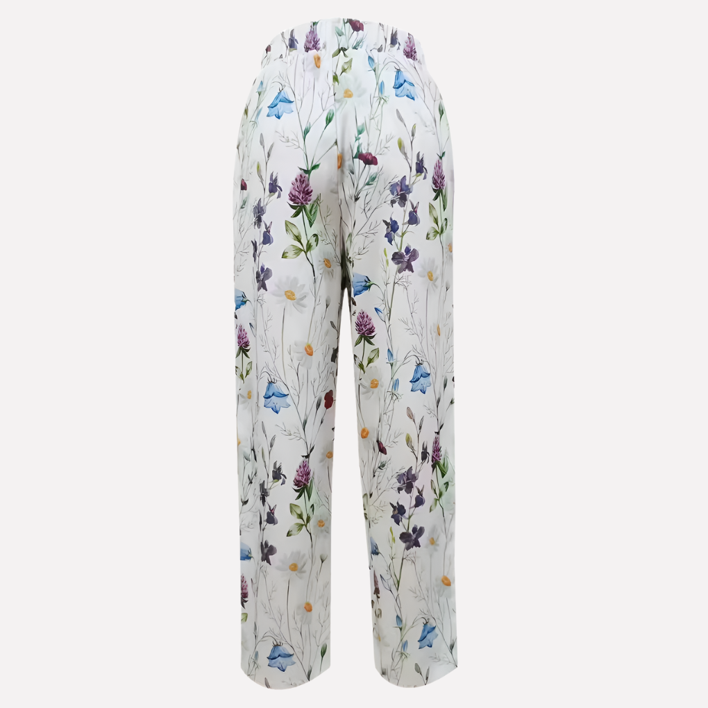 Women's Straight Leg Pants Floral Print - VibreMode