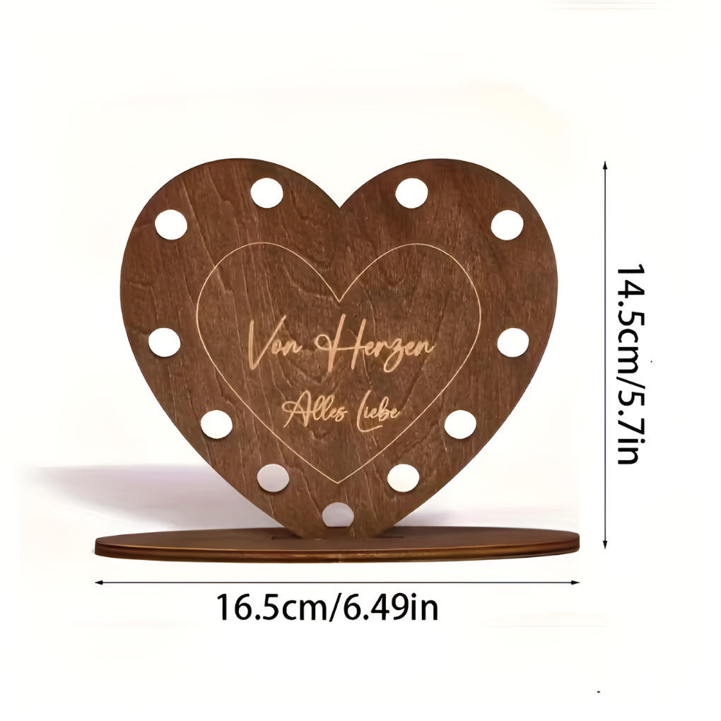 Wooden Heart Shaped Gift Box For Love Letters