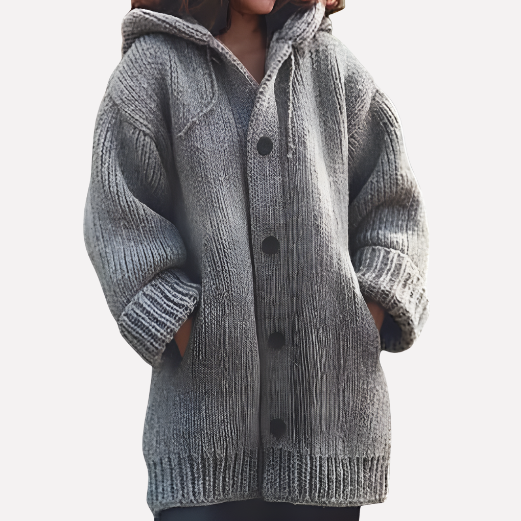 Women's Long Hooded Cardigan Sweater