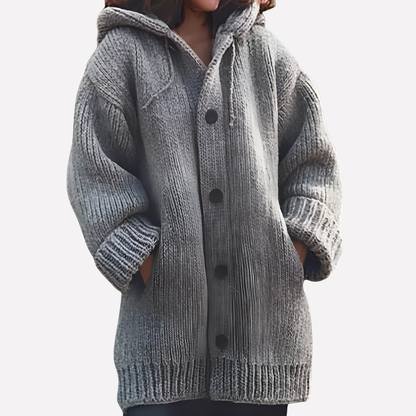Women's Long Hooded Cardigan Sweater