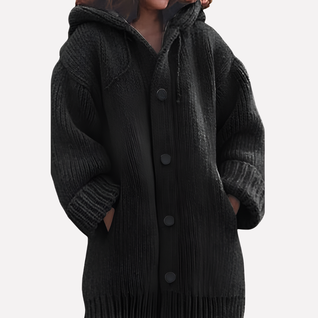 Women's Long Hooded Cardigan Sweater