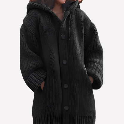 Women's Long Hooded Cardigan Sweater
