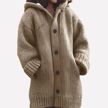 Women's Long Hooded Cardigan Sweater