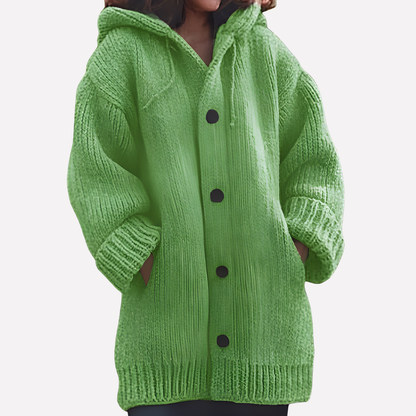Women's Long Hooded Cardigan Sweater