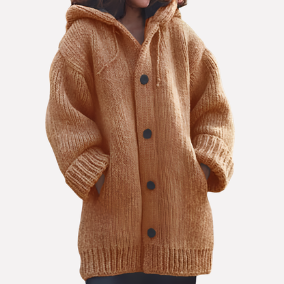 Women's Long Hooded Cardigan Sweater