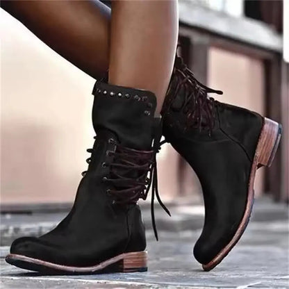 Women's Chunky Heel Ankle Boots Comfortable - VibreMode