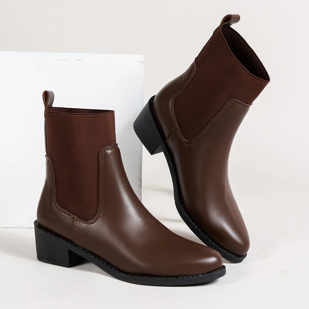 Women's Chelsea Boots Chunky Heel Comfortable - VibreMode