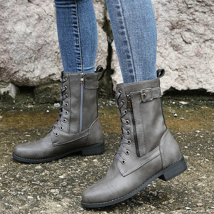 Classic Lace-Up Black Ankle Boots for Women – Timeless Style & All-Day Comfort