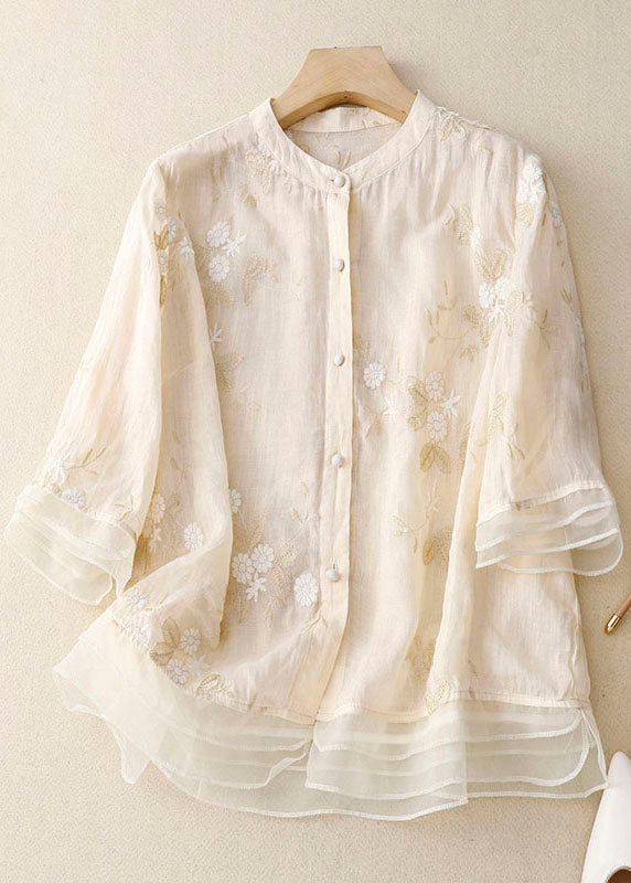 Elegant Women's Blouse with Flower Details