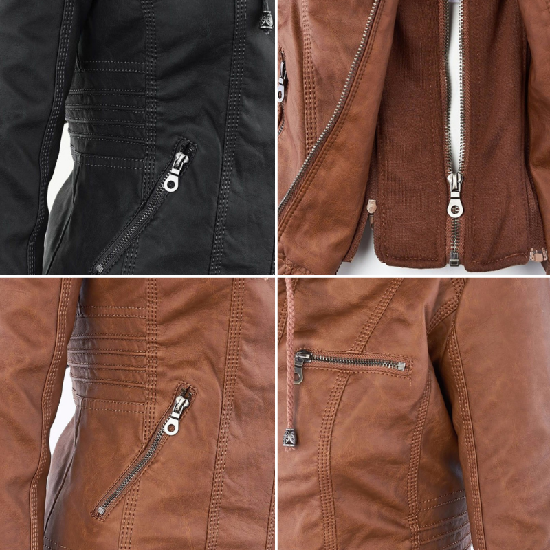 Women's Classic Leather Moto Jacket