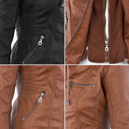 Women's Classic Leather Moto Jacket