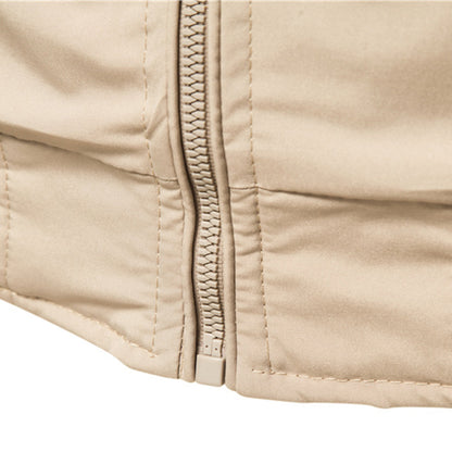 Men's Bomber Jacket Zip-Up Ribbed Collar