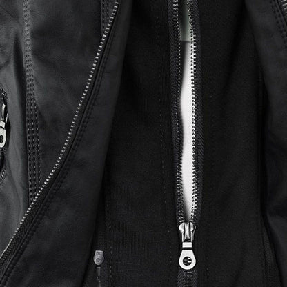 Ladies Biker-Style Hoodie Jacket