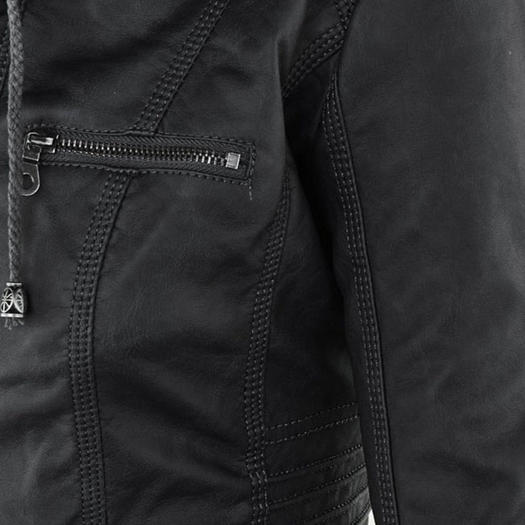 Ladies Biker-Style Hoodie Jacket