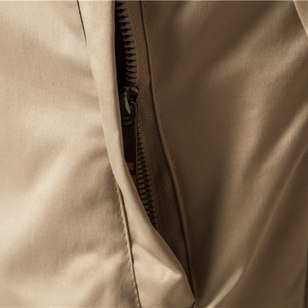 Men's Bomber Jacket Zip-Up Ribbed Collar