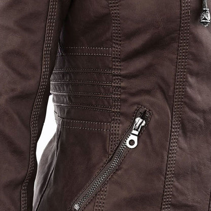 Ladies Biker-Style Hoodie Jacket