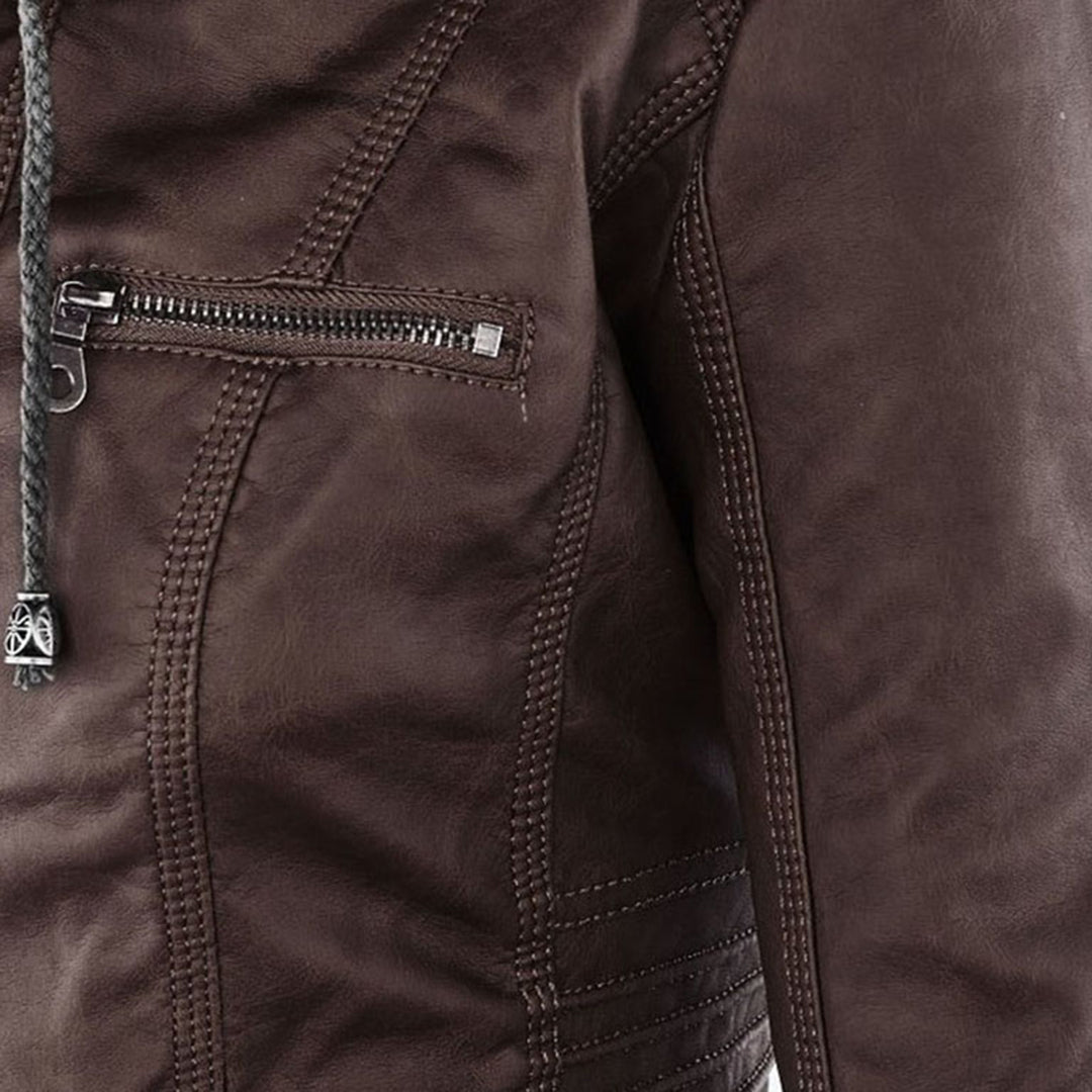 Ladies Biker-Style Hoodie Jacket
