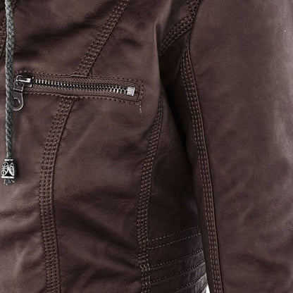 Ladies Biker-Style Hoodie Jacket