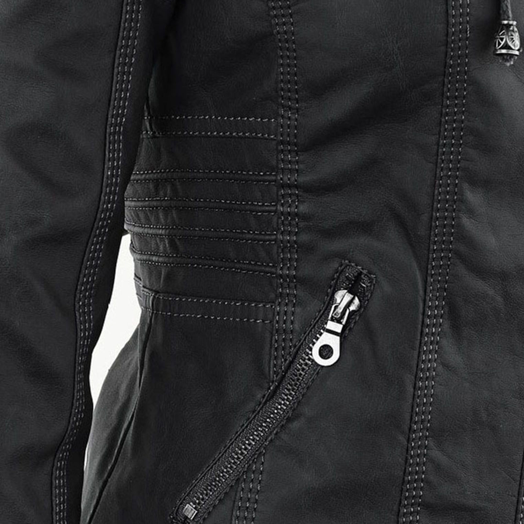 Ladies Biker-Style Hoodie Jacket