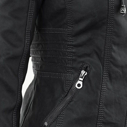 Ladies Biker-Style Hoodie Jacket