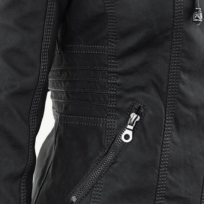 Women's Classic Leather Moto Jacket