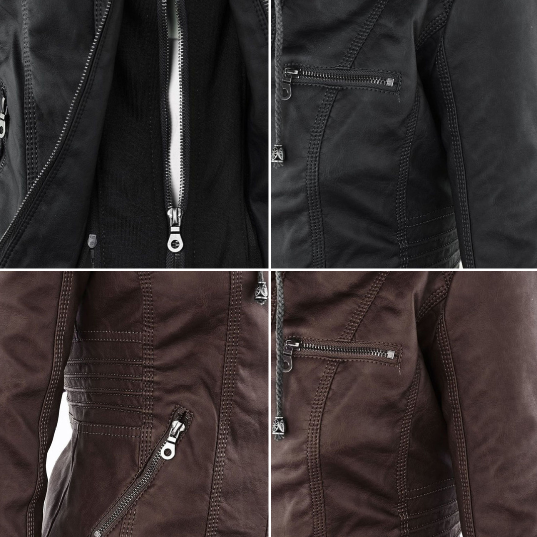 Ladies Biker-Style Hoodie Jacket