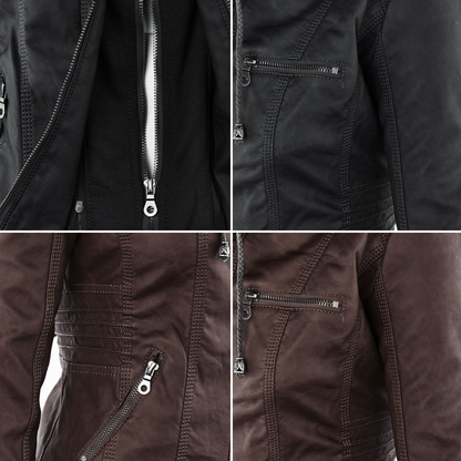 Ladies Biker-Style Hoodie Jacket