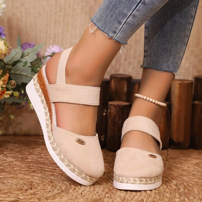 Women's Closed Toe Wedge Sandals Comfortable Heels - VibreMode