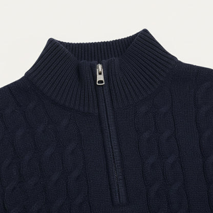 St. Moritz Men's Cable Knit Zip Sweater