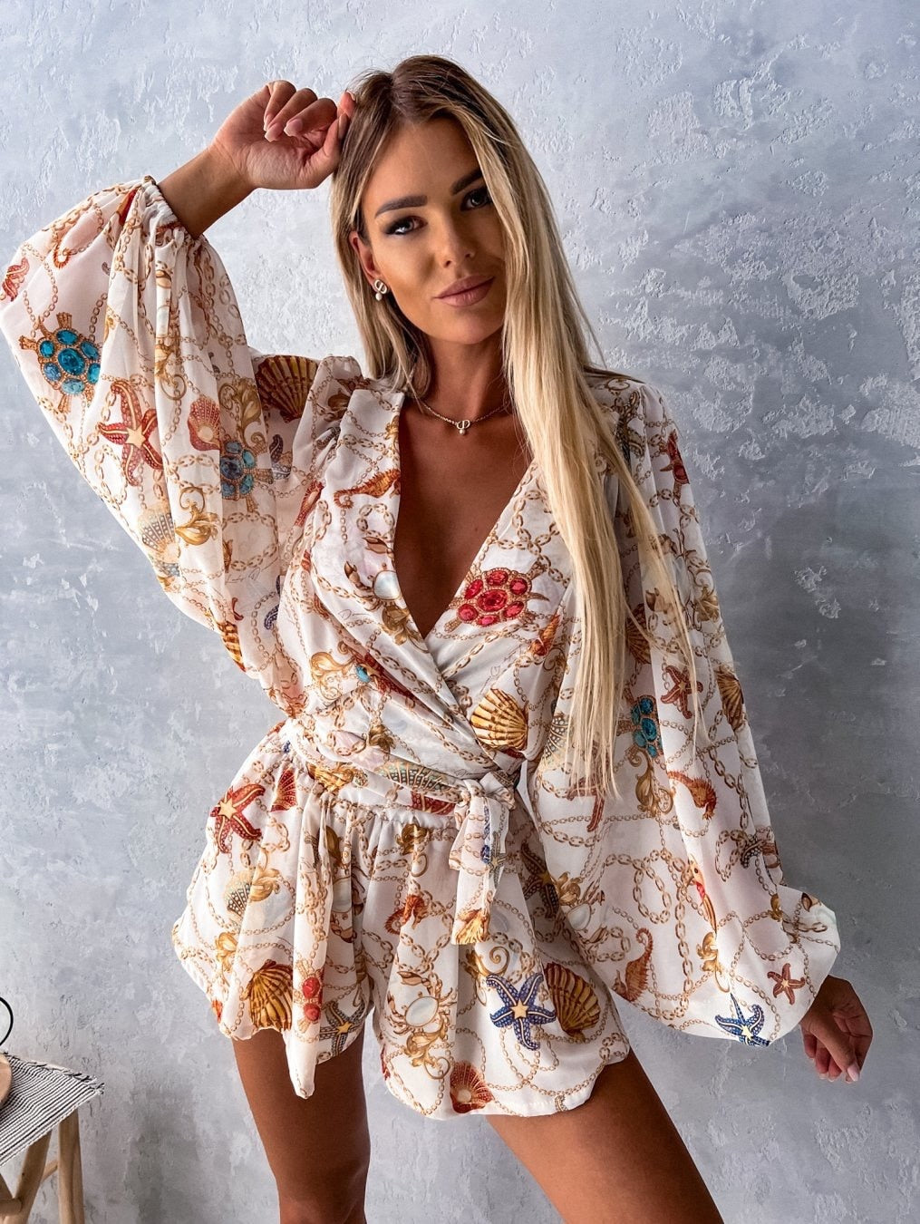 Women's Two-Piece Shorts Blouse Summer Set