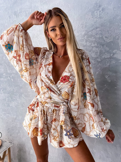 Women's Two-Piece Shorts Blouse Summer Set