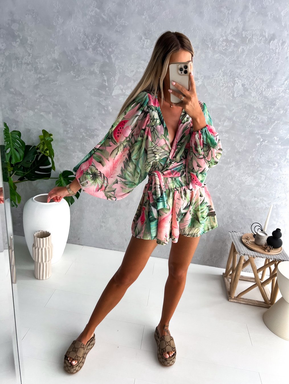 Women's Two-Piece Shorts Blouse Summer Set