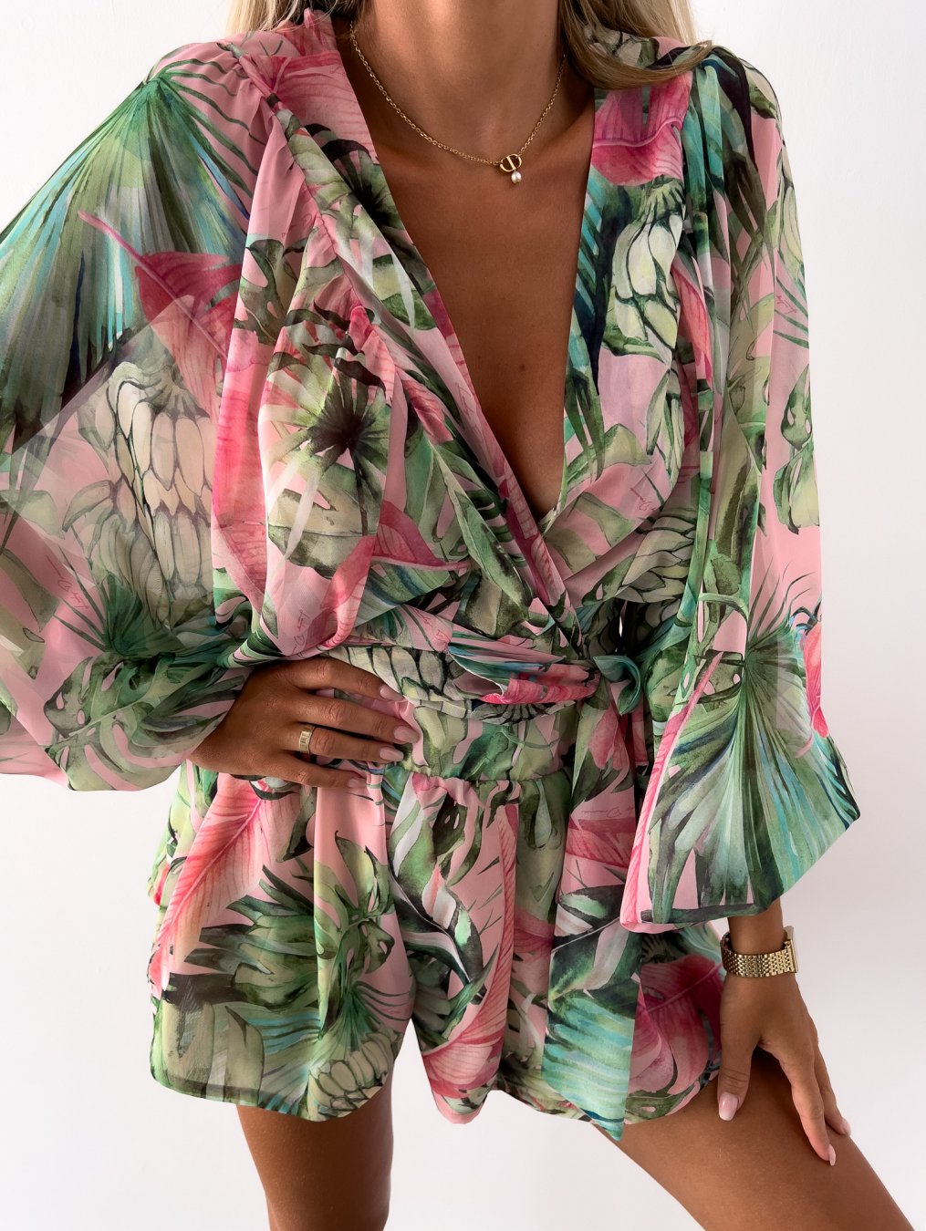 Women's Two-Piece Shorts Blouse Summer Set