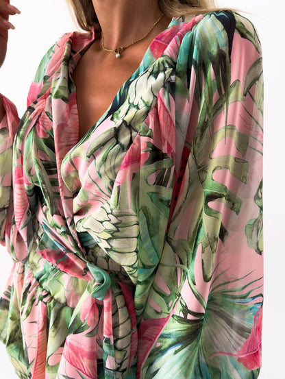 Women's Two-Piece Shorts Blouse Summer Set