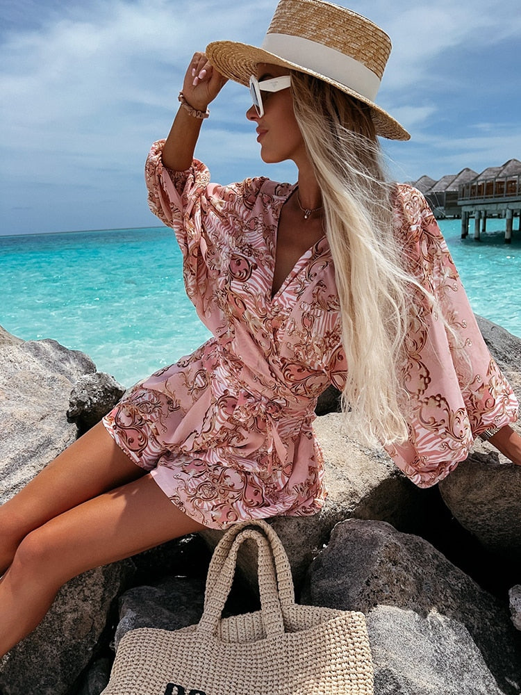 Women's Two-Piece Shorts Blouse Summer Set