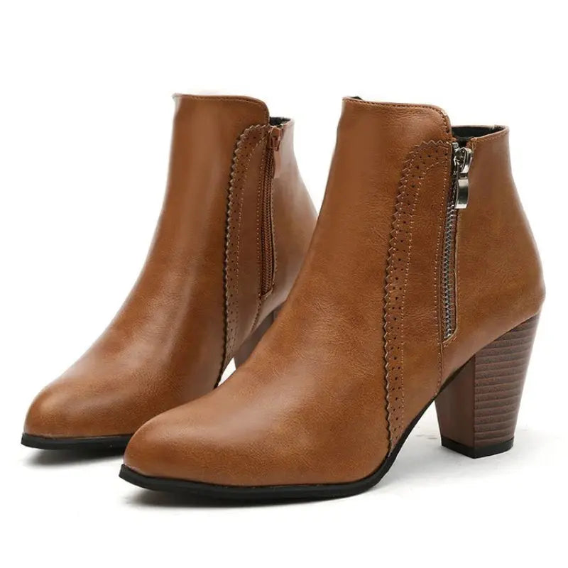 Women's Coarse Heel Fashion Boots Comfortable - VibreMode
