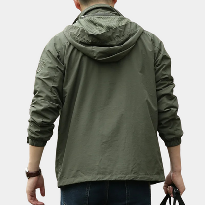 Men's Lightweight Cargo Jacket Breathable Summer Beige - VibreMode