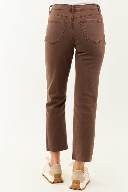 Women's High Rise Straight Jeans Stretchy Dark Blue