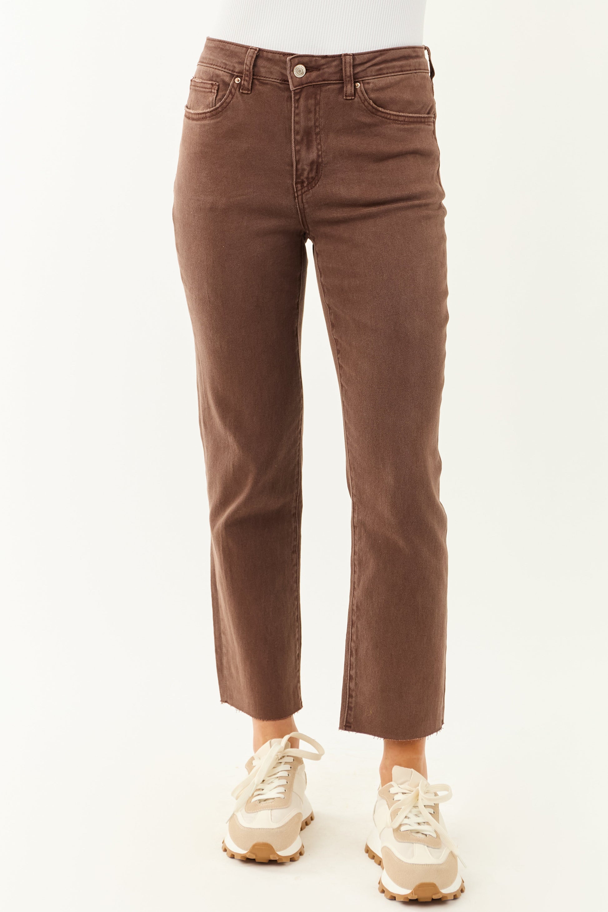 Women's High Rise Straight Jeans Stretchy Dark Blue - VibreMode