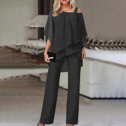 Women's Cold Shoulder Jumpsuit Elegant Design - VibreMode